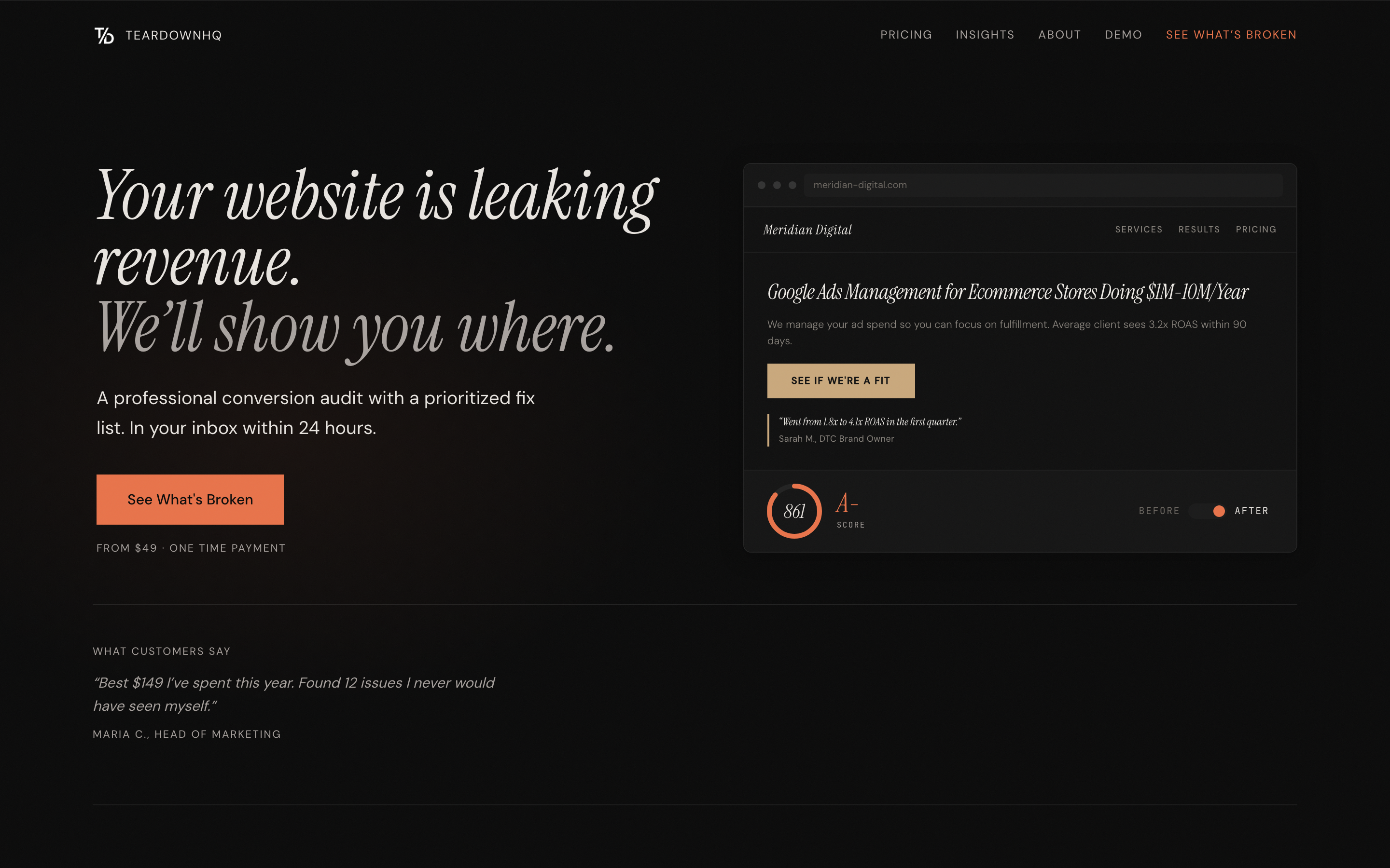 Screenshot of teardownhq.com